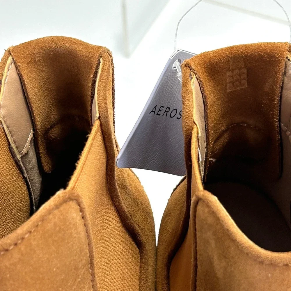Aerosoles Size 6.5 Lido Brown Suede Leather Ankle Boot Heels‎ Women's